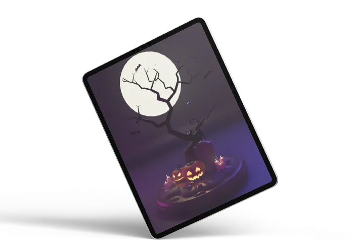 mockup figurine 3d halloween